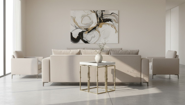 Beistelltisch Couchtisch Kaffeetisch Sofatisch Tisch Wohnzimmer Gold