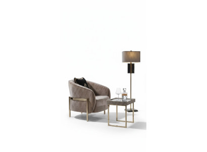 Wohnzimmer Komplette Sessel Beistelltisch Beige Stoff Ohrensessel Set