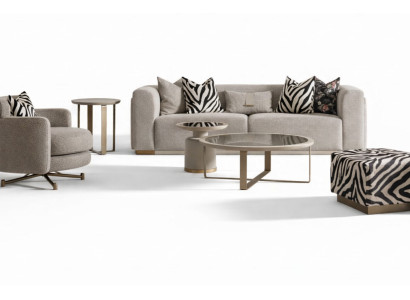 Sofagarnitur Viersitzer Sessel Stoffsofa Couchtische Grau Set 6tlg