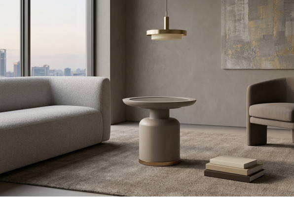 Beistelltisch Kaffeetisch Sofatisch Couchtisch Beige Wohnzimmer Holz