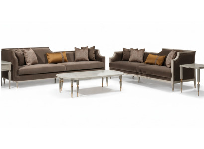 Sofagarnitur Viersitzer 4 Sitz Couchtisch Stoffsofa Polstersofa Braun