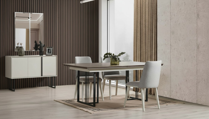 Essecke Essgruppe Weiß Esszimmer Gruppe Esstisch Stühle 7tlg Holz