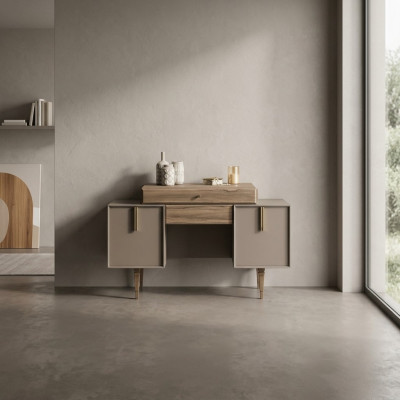 Schminktisch Frisiertisch Konsolentisch Holz Grau Schlafzimmer Kommode