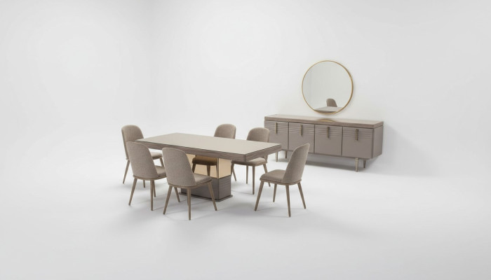Esstisch Esszimmertisch Tisch Esszimmer Luxus Holz Beige 199 cm