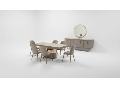Esstisch Esszimmertisch Tisch Esszimmer Luxus Holz Beige 199 cm