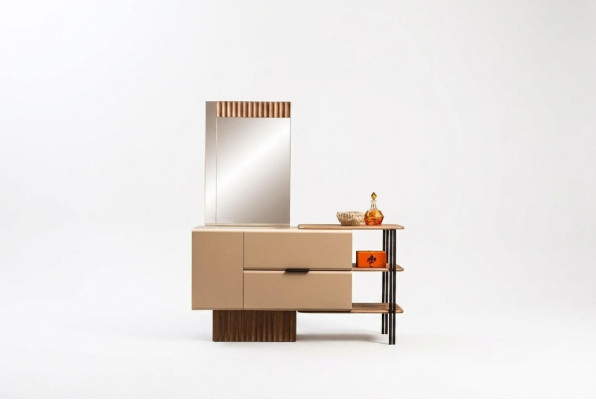 Schminktisch Frisiertisch Konsolentisch Holz Schlafzimmer Beige Modern