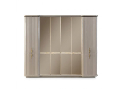 Beiger Kleiderschrank Garderobenschrank Schlafzimmer Holzschrank Möbel