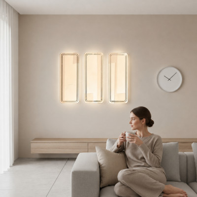 Goldenes Modernes Spiegel Set Wandspiegel Schminktisch Spiegeln 3tlg