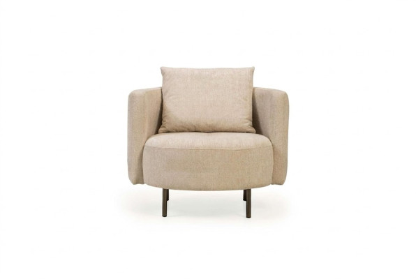 Stoffsessel Sessel Cocktailsessel Einsitzer Beige Designer Sitzer Neu
