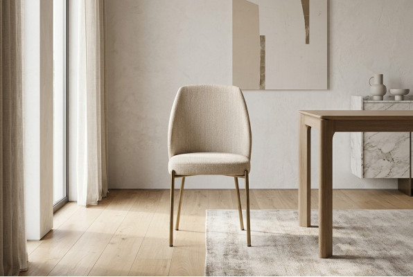Exklusive Beige Esszimmerstühle Komplette x6 Polster Küchenstühle Set