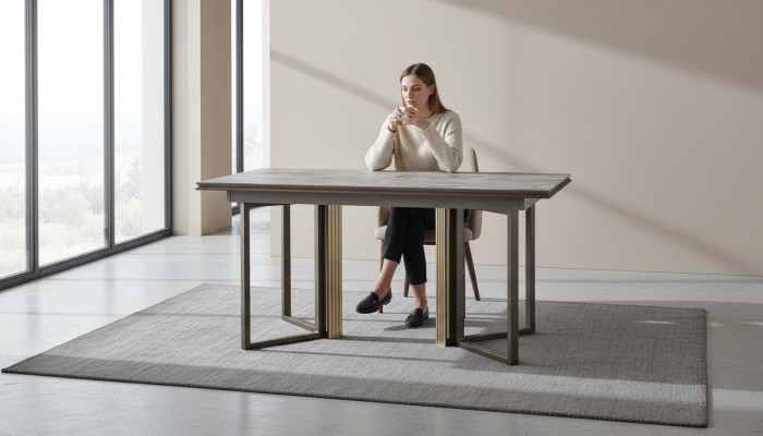 Esszimmertisch Esstisch Tisch Essecke Esszimmer Holz Holztisch Grau
