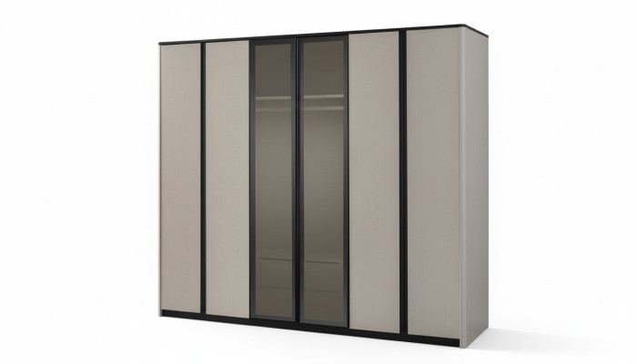Schrank Kleiderschrank Garderobenschrank Moderne Holzschrank Grau