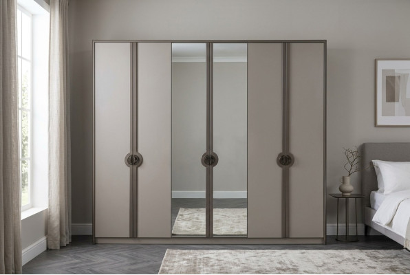 Kleiderschrank Garderobenschrank Schrank Moderne Holzschrank Grau