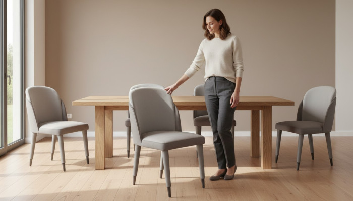 Hellgraue Esszimmerstühle Küchenstühle Designer Polster Esszimmer Möbel