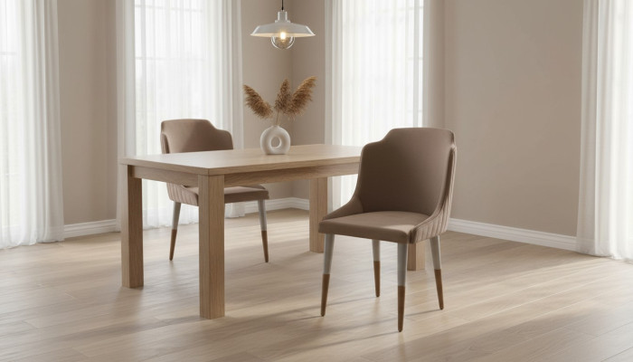 Braune Esszimmerstühle Gruppe Küchenstühle 6tlg Stoffstühle Esszimmer
