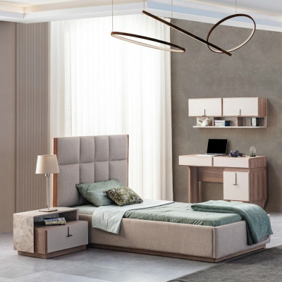 Kinderzimmer Möbel Designer Einzelbett Holz Nachttisch Schreibtisch 4tlg