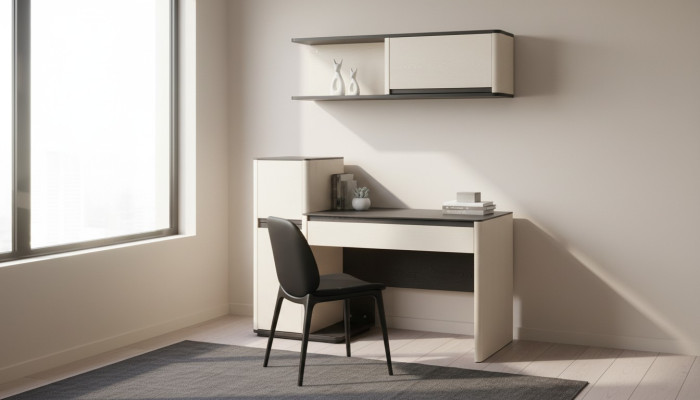 Weißer Moderner Schreibtisch Designer Kinder Computertisch Wandschrank