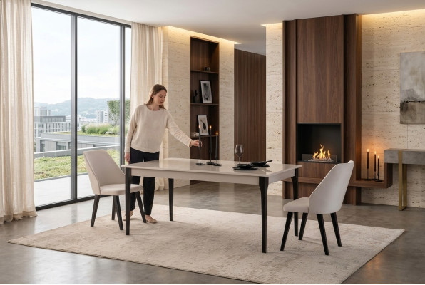 Esszimmertisch Esstisch Tisch Esszimmer Möbel Essecke Holz Weiß