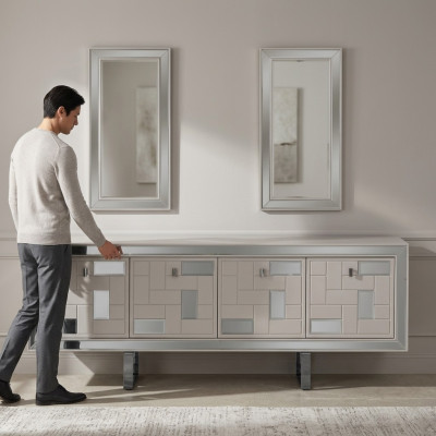Weiß Anrichte Sideboard Schrank Kommode Holzschrank Holz Esszimmer