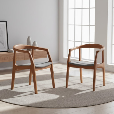Küchenstühle Sitzgarnitur Esszimmerstühle Holzstühle Braun 2tlg Stühle