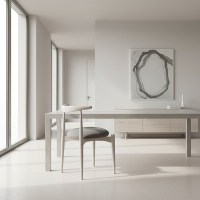 Küchenstuhl Esszimmerstuhl Holzstuhl ohne Armlehnen Beige Holz Modern