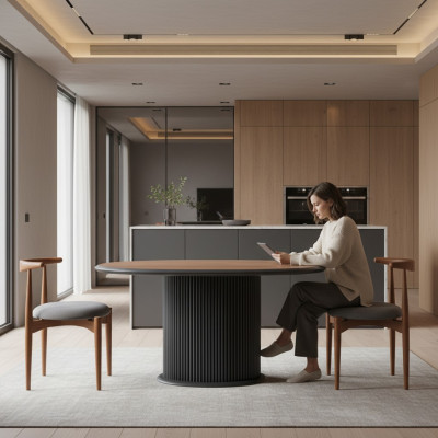 Moderne Essgruppe Komplette Esszimmer Esstisch Stühle 3tlg Braun