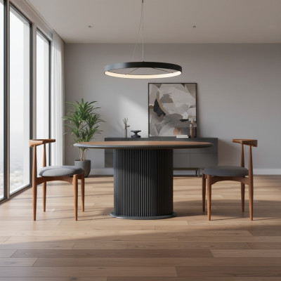 Moderne Essgruppe Komplette Esszimmer Esstisch Stühle 3tlg Braun