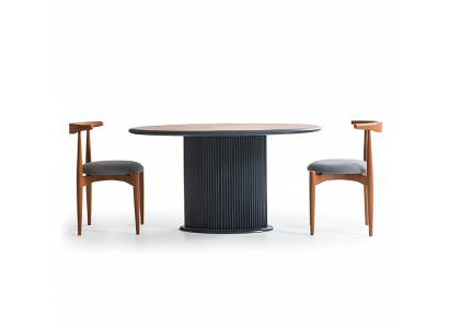 Moderne Essgruppe Komplette Esszimmer Esstisch Stühle 3tlg Braun