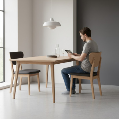 Esszimmerstühle Garnitur Holzstühle Küchenstühle Stoff 4tlg Braun Holz