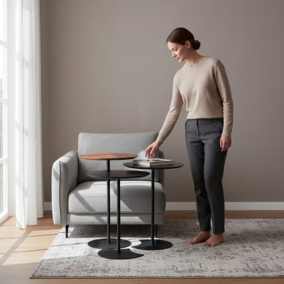 Beistelltisch Garnitur Couchtisch Kaffeetisch Sofatisch Schwarz Tisch