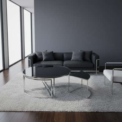 Schwarz Komplette Couchtische Tische Beistelltische Sofatische 5tlg