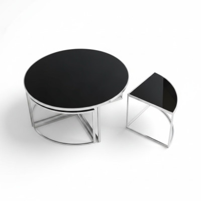 Schwarz Komplette Couchtische Tische Beistelltische Sofatische 5tlg