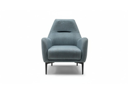 Sessel Ohrensessel Stoffsessel Grau Polster Wohnzimmer Einsitzer Sitz
