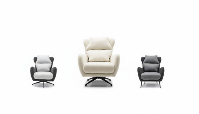 Stoffsessel Sessel Ohrensessel Beige Polster Wohnzimmer Einsitzer Sitz