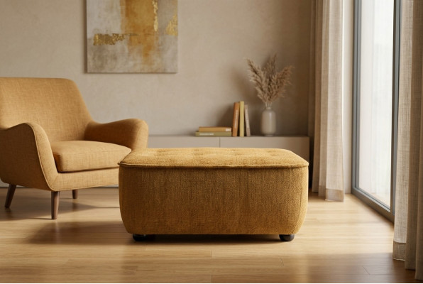 Hocker Sitzhocker Polsterhocker Sofahocker Fußhocker Braun Stoff