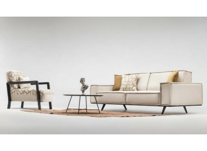 Komplette Sofa Stoffsofa Zweisitzer Sessel Beige Polstersofa Moderne
