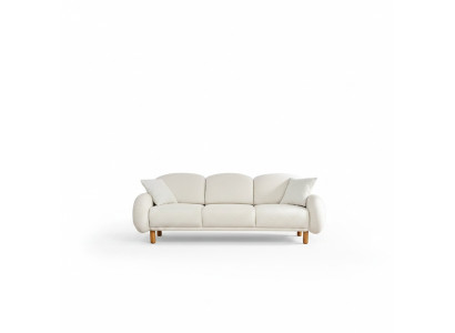 Couch Dreisitzer Sofa 3 Sitzer Stoffsofa Polstersofa Weiß Weiß Moderne