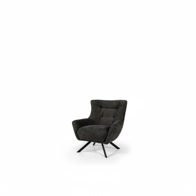 Wohnzimmer Sessel Ohrensessel Stoffsessel Grau Polster Sitz Einsitzer