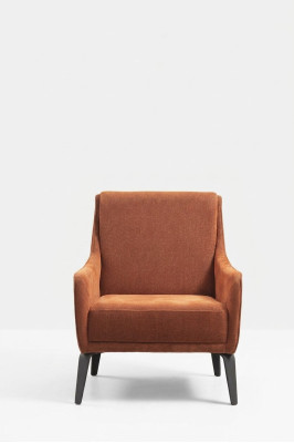 Sessel Ohrensessel Stoffsessel Einsitzer Stoff Orange Polster Möbel
