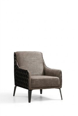 Sessel Ohrensessel Stoffsessel Einsitzer Stoff Grau Polster Möbel