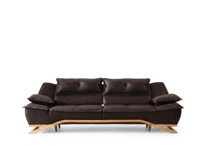 Couch Dreisitzer Stoffsofa Design Sofa 3 Sitzer Polstersofa Schwarz