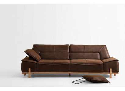 Couch Stoffsofa Dreisitzer Sofa Sitzer Polstersofa Braun Stoff Modern