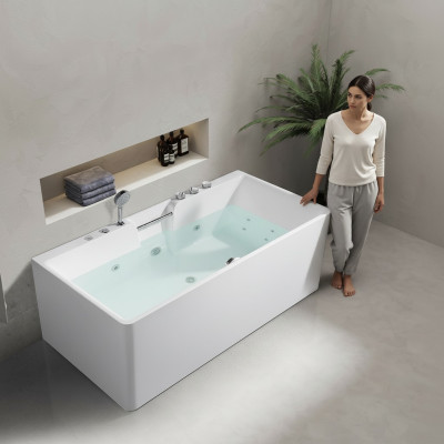 Whirlwanne Indoor Whirlpool Badewanne Home Spa Weiß Wanne Relax