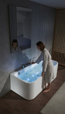 Badewanne Whirlpool Massagedüsen Led Ergonomisch Entspannung Wanne