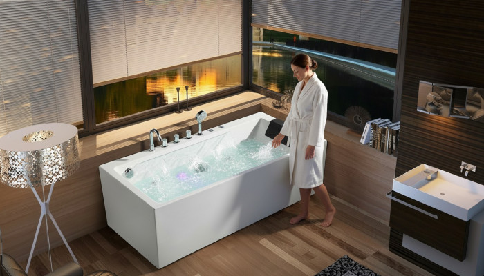 Whirlpool Badewanne Spa Wannen LED-Beleuchtung Massagedüsen Sprudel