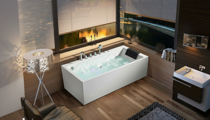 Whirlpool Badewanne Spa Wannen LED-Beleuchtung Massagedüsen Sprudel