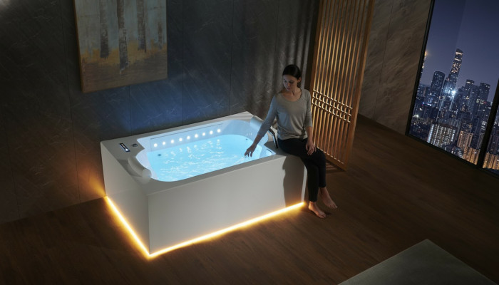 Badewanne Wanne Indoor Whirlpool Badewanne Spa Wanne LED 180x120