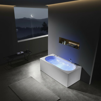 Luxus Wanne Whirlpool Sprudel Massagedüsen Badewanne Whirlwanne LED