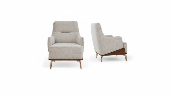 Sessel Ohrensessel Stoffsessel Stoff Beige Sitzer Einsitzer Wohnzimmer