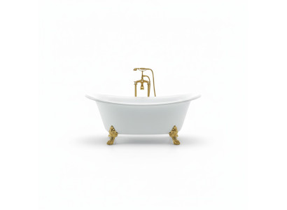 Wanne Standbadewanne Freistehende Badewanne Modern Gold Weiß Oval